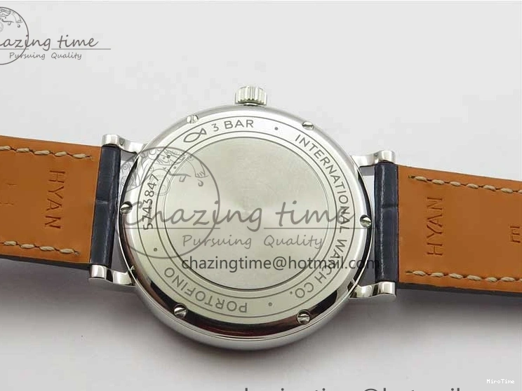 MIROTIME 0429 Portofino 37mm SS V7F 1:1 Best Edition Blue Dial Diamonds Bezel on Blue Leather Strap A Chic 7093